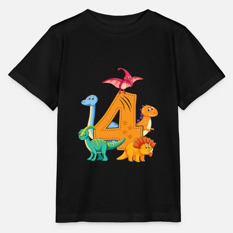 4. Geburtstag Dinosaurier Dino Geburtstagsgeschenk - Stanley/Stella Kinder T-Shirt MINI CREATOR  - Schwarz