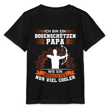 Bogenschütze Papa Bogenschießen Bogenschiessen - Stanley/Stella Kinder T-Shirt MINI CREATOR  - Schwarz - Vorne - Mikhail (115cm)
