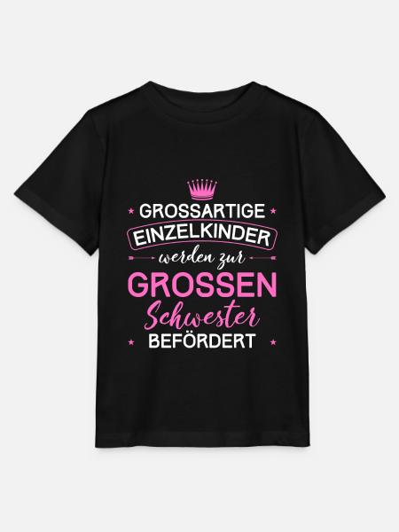 Einzelkind zur Große Schwester Befördert Geschenk - Stanley/Stella Kinder T-Shirt MINI CREATOR - Schwarz