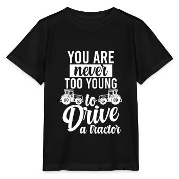Tractor Tractors Tractor Gift - Stanley/Stella MINI CREATOR Kids’ T-Shirt - black - Front - Mikhail (115cm)