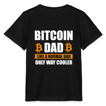 Bitcoin Dad BTC Trader Currency Gift - Stanley/Stella MINI CREATOR Kids’ T-Shirt - black - Front - Mikhail (115cm)