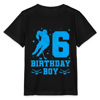 6. Geburtstag Junge Eishockey Kinder 6 Party - Stanley/Stella Kinder T-Shirt MINI CREATOR  - Schwarz - Vorne - Mikhail (115cm)