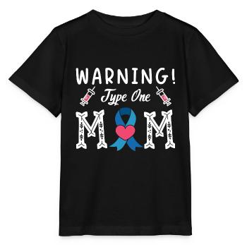 Avertissement Maman de type un Diabète Type 1 Mère - T-shirt bio MINI CREATOR Stanley/Stella Enfant - noir - Devant - Mikhail (115cm)
