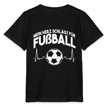 Mein Herz Schlägt Für Fußball - Stanley/Stella Kinder T-Shirt MINI CREATOR  - Schwarz - Vorne - Mikhail (115cm)