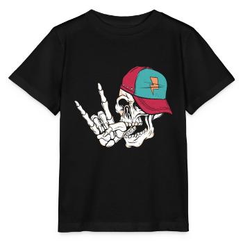 Rock Skull - Stanley/Stella Kinder T-Shirt MINI CREATOR  - Schwarz - Vorne - Mikhail (115cm)