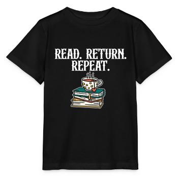Read Return Repeat Library Worker Librarian Book - Stanley/Stella Kinder T-Shirt MINI CREATOR  - Schwarz - Vorne - Mikhail (115cm)
