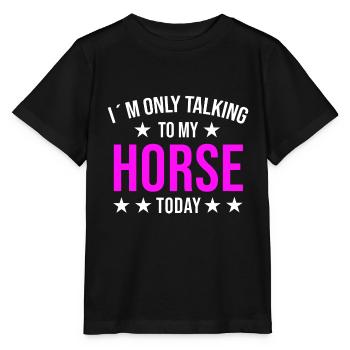 Pferdeliebhaber Reiten Reiten - Stanley/Stella Kinder T-Shirt MINI CREATOR  - Schwarz - Vorne - Mikhail (115cm)