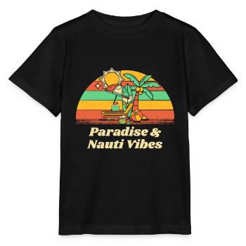Paradise & Nauti Vibes Beach Été Océan Tropical - T-shirt bio MINI CREATOR Stanley/Stella Enfant - noir - Devant - Mikhail (115cm)