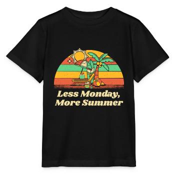 Moins de lundi plus de vacances d’été entre collègues - T-shirt bio MINI CREATOR Stanley/Stella Enfant - noir - Devant - Mikhail (115cm)