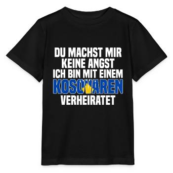 Du machst mir Keine Angst ich bin mit einem Kosova - Stanley/Stella Kinder T-Shirt MINI CREATOR  - Schwarz - Vorne - Mikhail (115cm)