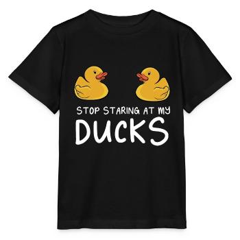 Stop Staring At My Rubber Ducks Duckling Yellow Du - Stanley/Stella Kinder T-Shirt MINI CREATOR  - Schwarz - Vorne - Mikhail (115cm)