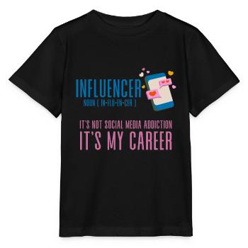 Influenceur, ce n’est pas une dépendance aux médias sociaux 4 - T-shirt bio MINI CREATOR Stanley/Stella Enfant - noir - Devant - Mikhail (115cm)
