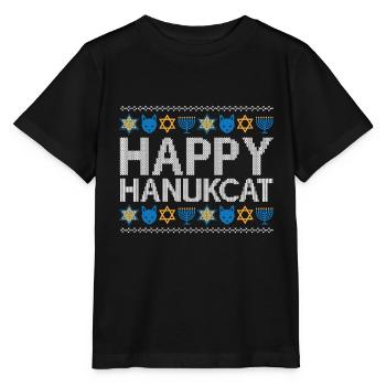 Jewish Hanukkah Hanukcat Star Of David Menorah - Stanley/Stella Kinder T-Shirt MINI CREATOR  - Schwarz - Vorne - Mikhail (115cm)