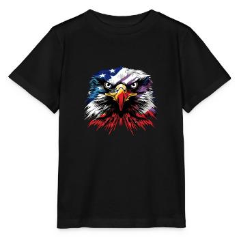 American Flag Freedom Eagle USA Pride - Stanley/Stella Kinder T-Shirt MINI CREATOR  - Schwarz - Vorne - Mikhail (115cm)