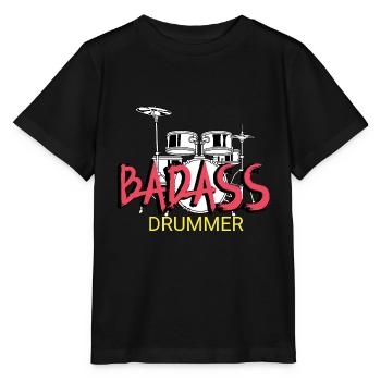 Badass Schlagzeuger Punk Gift - Stanley/Stella Kinder T-Shirt MINI CREATOR  - Schwarz - Vorne - Mikhail (115cm)