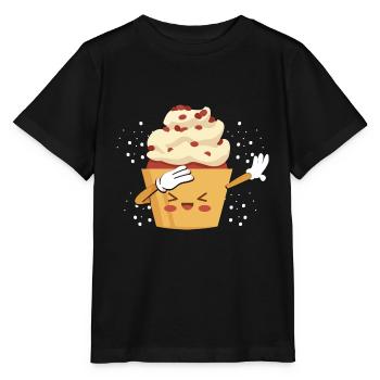 Chef pâtissier Cuisson Enfants Mignon Dabbing Cupcake - T-shirt bio MINI CREATOR Stanley/Stella Enfant - noir - Devant - Mikhail (115cm)