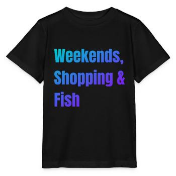 Einkaufen am Wochenende und Fisch - Stanley/Stella Kinder T-Shirt MINI CREATOR  - Schwarz - Vorne - Mikhail (115cm)