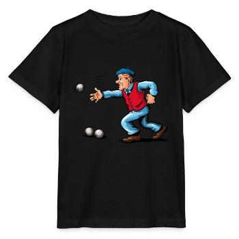 Franzose spielt Petanque für einen Petanque - Stanley/Stella Kinder T-Shirt MINI CREATOR  - Schwarz - Vorne - Mikhail (115cm)