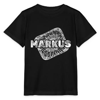 Geschenk für Markus - Stanley/Stella Kinder T-Shirt MINI CREATOR  - Schwarz - Vorne - Mikhail (115cm)