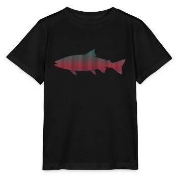 Trout Fishing Pixelated Angler Trout - Stanley/Stella MINI CREATOR Kids’ T-Shirt - black - Front - Mikhail (115cm)