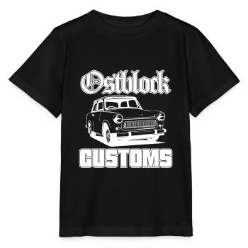 Trabi Trabbi Ostblock Customs DDR Auto - Stanley/Stella Kinder T-Shirt MINI CREATOR  - Schwarz - Vorne - Mikhail (115cm)