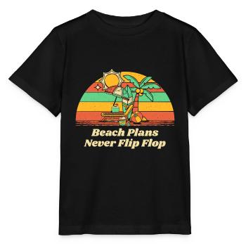 Beach Plans Never Flip Flop Summer Sayings - Stanley/Stella Kinder T-Shirt MINI CREATOR  - Schwarz - Vorne - Mikhail (115cm)