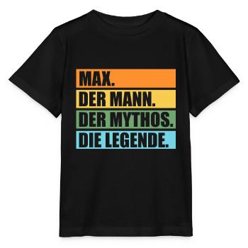 Max - Stanley/Stella Kinder T-Shirt MINI CREATOR  - Schwarz - Vorne - Mikhail (115cm)