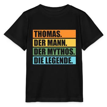 Thomas - Stanley/Stella Kinder T-Shirt MINI CREATOR  - Schwarz - Vorne - Mikhail (115cm)