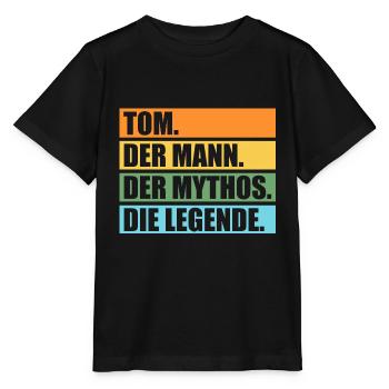 Tom - Stanley/Stella Kinder T-Shirt MINI CREATOR  - Schwarz - Vorne - Mikhail (115cm)