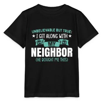 Neighbor Family Neighborhood Funny - Stanley/Stella MINI CREATOR Kids’ T-Shirt - black - Front - Mikhail (115cm)
