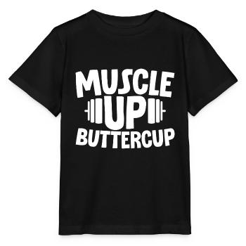 Muscle Up Buttercup 2 - Stanley/Stella Kinder T-Shirt MINI CREATOR  - Schwarz - Vorne - Mikhail (115cm)