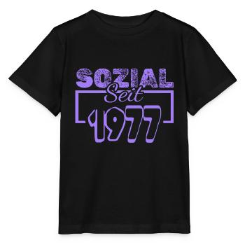 Travailleur social 1977 - T-shirt bio MINI CREATOR Stanley/Stella Enfant - noir - Devant - Mikhail (115cm)
