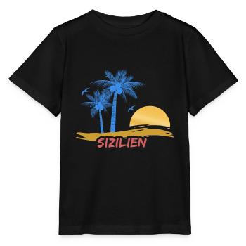 Plage Sicile - T-shirt bio MINI CREATOR Stanley/Stella Enfant - noir - Devant - Mikhail (115cm)