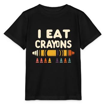 I Eat Crayons 5 - Stanley/Stella MINI CREATOR Kids’ T-Shirt - black - Front - Mikhail (115cm)