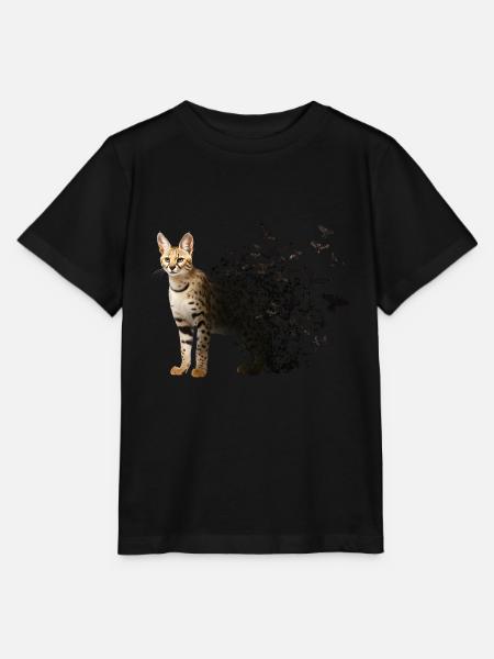 Serval-Katze - Stanley/Stella Kinder T-Shirt MINI CREATOR - Schwarz