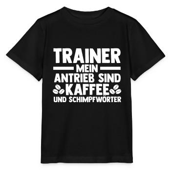 Kaffee Sportmannschaft Trainer - Stanley/Stella Kinder T-Shirt MINI CREATOR  - Schwarz - Vorne - Mikhail (115cm)