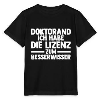 Doktor Abschluss Doktorand Promotion Doktortitel - Stanley/Stella Kinder T-Shirt MINI CREATOR  - Schwarz - Vorne - Mikhail (115cm)