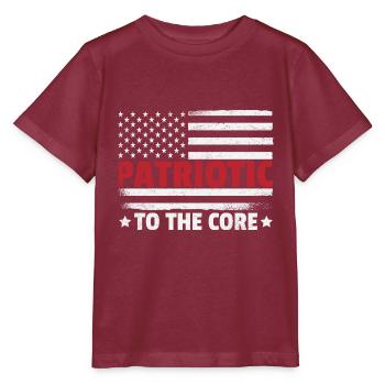 American Flag Patriotism - Stanley/Stella MINI CREATOR Kids’ T-Shirt - burgundy - Front - Kain (125cm)