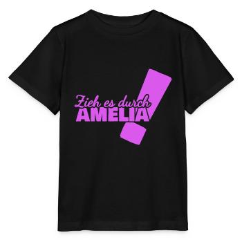 Aufgeben für Amelia Vorname Durchhalten - Stanley/Stella Kinder T-Shirt MINI CREATOR  - Schwarz - Vorne - Mikhail (115cm)