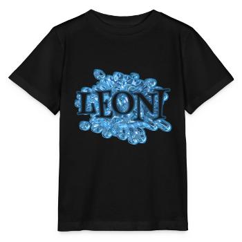 Wassertropfen für Leoni Leoni Name - Stanley/Stella Kinder T-Shirt MINI CREATOR  - Schwarz - Vorne - Mikhail (115cm)