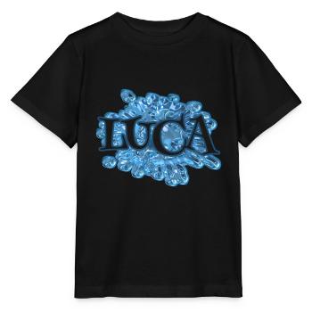 Wassertropfen für Luca Luca Name - Stanley/Stella Kinder T-Shirt MINI CREATOR  - Schwarz - Vorne - Mikhail (115cm)
