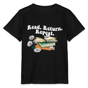 Librarian Read Return Repeat Library Worker Book - Stanley/Stella Kinder T-Shirt MINI CREATOR  - Schwarz - Vorne - Mikhail (115cm)