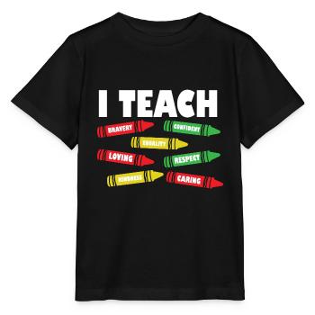 i J’enseigne la bravoure confiante l’égalité de l’enseignant l’avenir - T-shirt bio MINI CREATOR Stanley/Stella Enfant - noir - Devant - Mikhail (115cm)