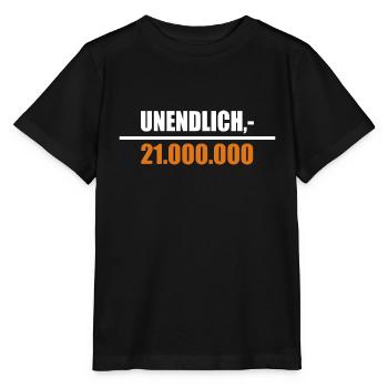 Unendlich geteilt durch 21 Millionen - Stanley/Stella Kinder T-Shirt MINI CREATOR  - Schwarz - Vorne - Mikhail (115cm)