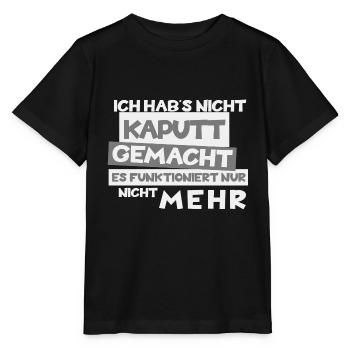 Funny "I didn't break it" theme - Stanley/Stella MINI CREATOR Kids’ T-Shirt - black - Front - Mikhail (115cm)