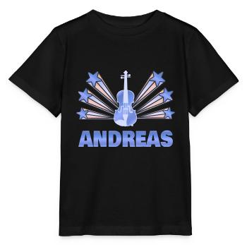 Instrument de musique Andreas - T-shirt bio MINI CREATOR Stanley/Stella Enfant - noir - Devant - Mikhail (115cm)
