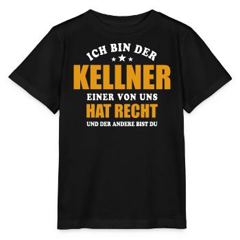 Ich bin der Kellner - einer von uns hat Recht - Stanley/Stella Kinder T-Shirt MINI CREATOR  - Schwarz - Vorne - Mikhail (115cm)
