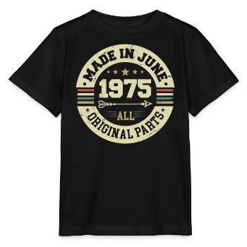 June 1975 Birthday Present June 1975 June 1975 - Stanley/Stella MINI CREATOR Kids’ T-Shirt - black - Front - Mikhail (115cm)