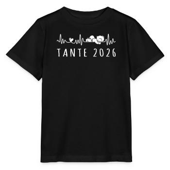 Je vais être une tante 2026 battement de cœur grossesse - T-shirt bio MINI CREATOR Stanley/Stella Enfant - noir - Devant - Mikhail (115cm)