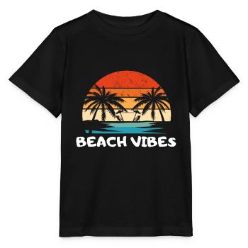beach vibes - T-shirt bio MINI CREATOR Stanley/Stella Enfant - noir - Devant - Mikhail (115cm)